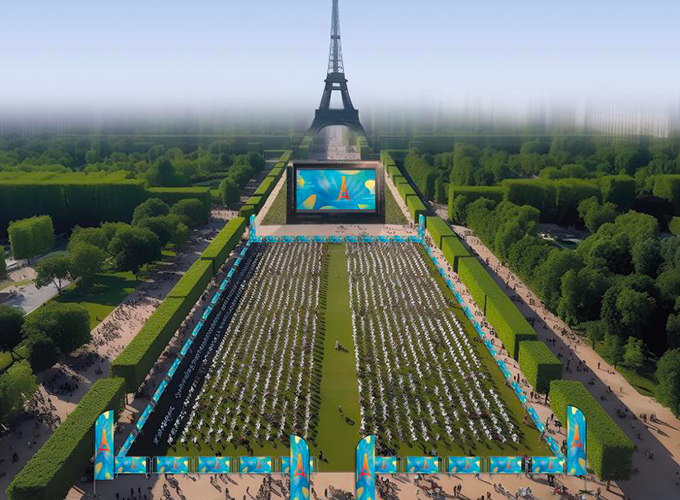 "La Grande Dictée des Jeux" au Champ-de-Mars sur France 5 le 17 avril 2024