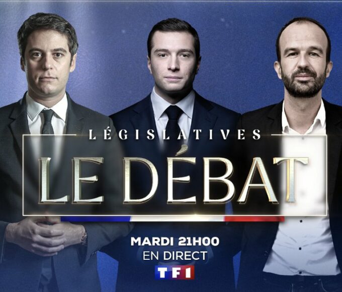 TF1 organise un débat pour les législatives le 25 juin à 21h sur TF1 avec Gabriel Attal, Jordan Bardella et Manuel Bompard